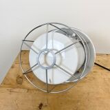 Vintage Industrial Aluminium Lamp with Milk Glass, 1970s