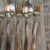 Set of 10 antique silver-plated cutlery