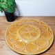 Oyster and shell tray, in ochre slip, antique French