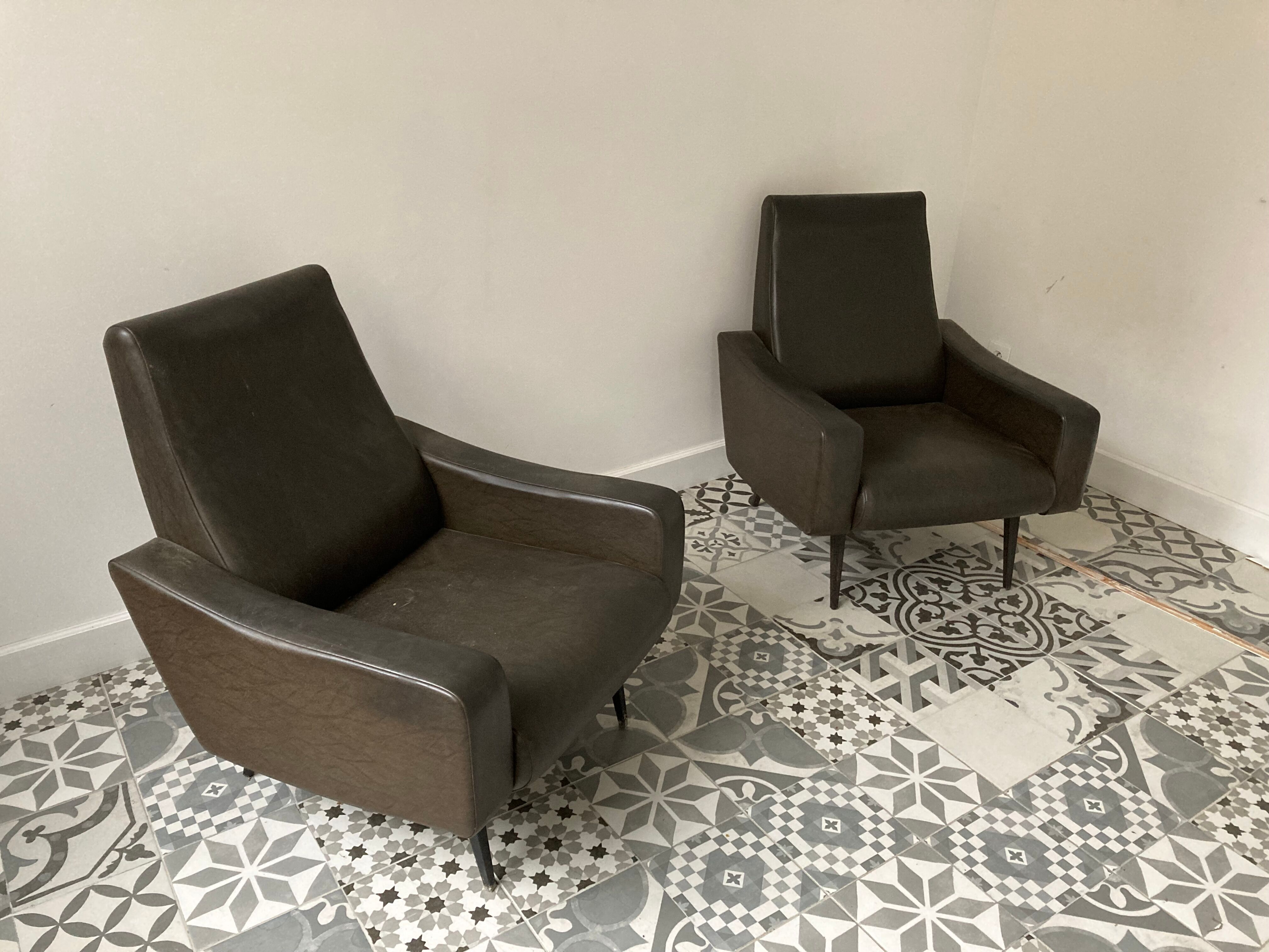 Pair of 50's armchairs