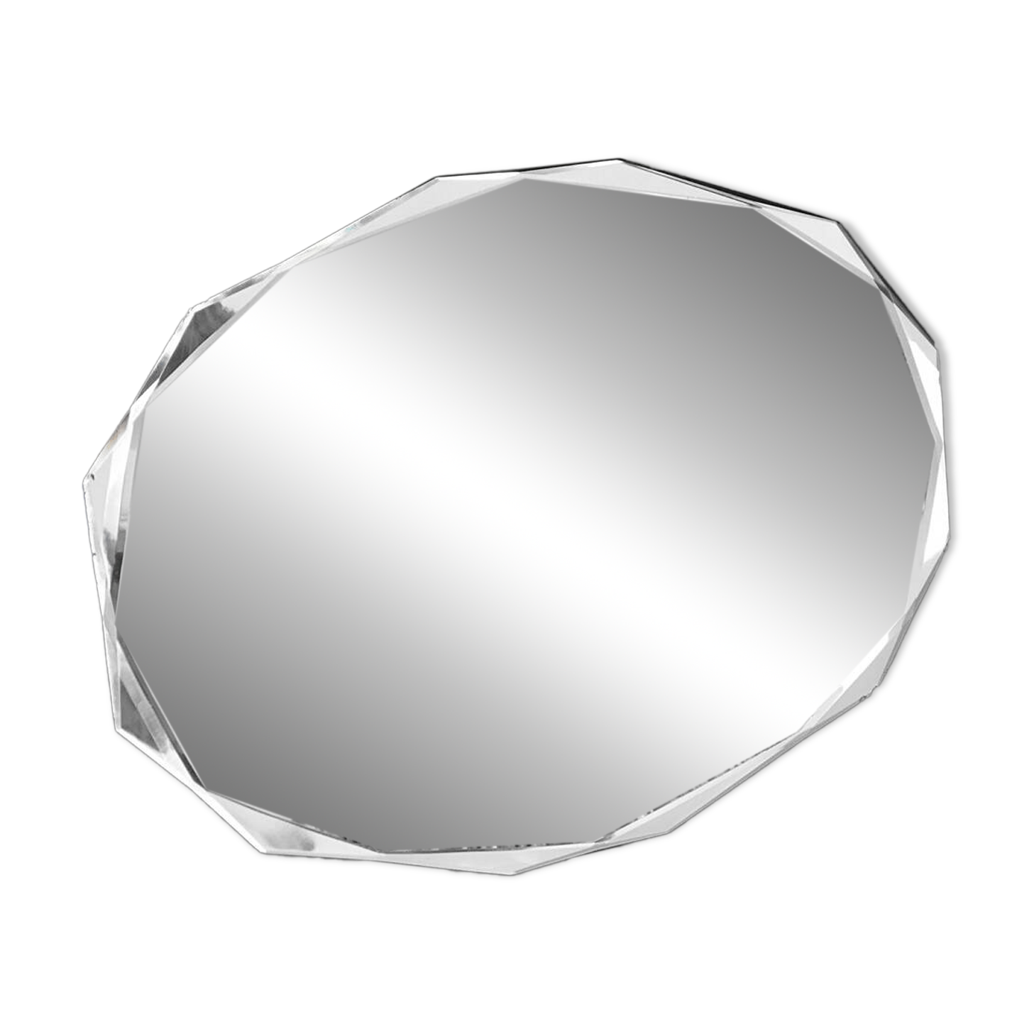 Antique dodecagon art deco beveled mirror