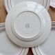 4 assiettes à dessert vintage Céranord Saint-Amand rayures rouge bleu jaune