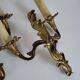 Antique Pair of Louis XV Style Gilt Metal Wall Sconces - 2 Lights