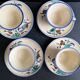 Set of 4 handmade cups and saucers – Hand-painted – Izni style