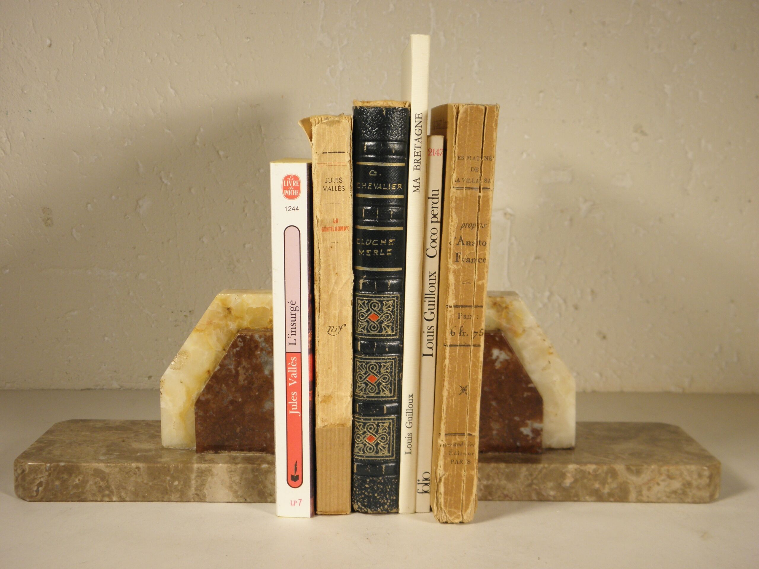 Art deco marble bookends