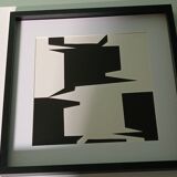 Tableau Vintage Art Optique - Victor Vasarely "Phantom" - Frame 40x40cm