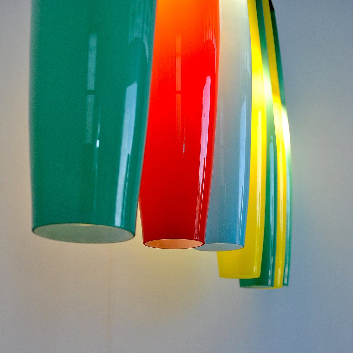 Suspended Murano glass lamp layered by Alessandro Pianon, 1960s.