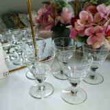 Grab it: Set of 5 Art Deco engraved crystal wine glasses - 1920