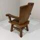 Rustic brutalist arm chair solid oak 1960’s
