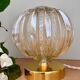 Vintage globe table lamp in half amber, half transparent molded glass