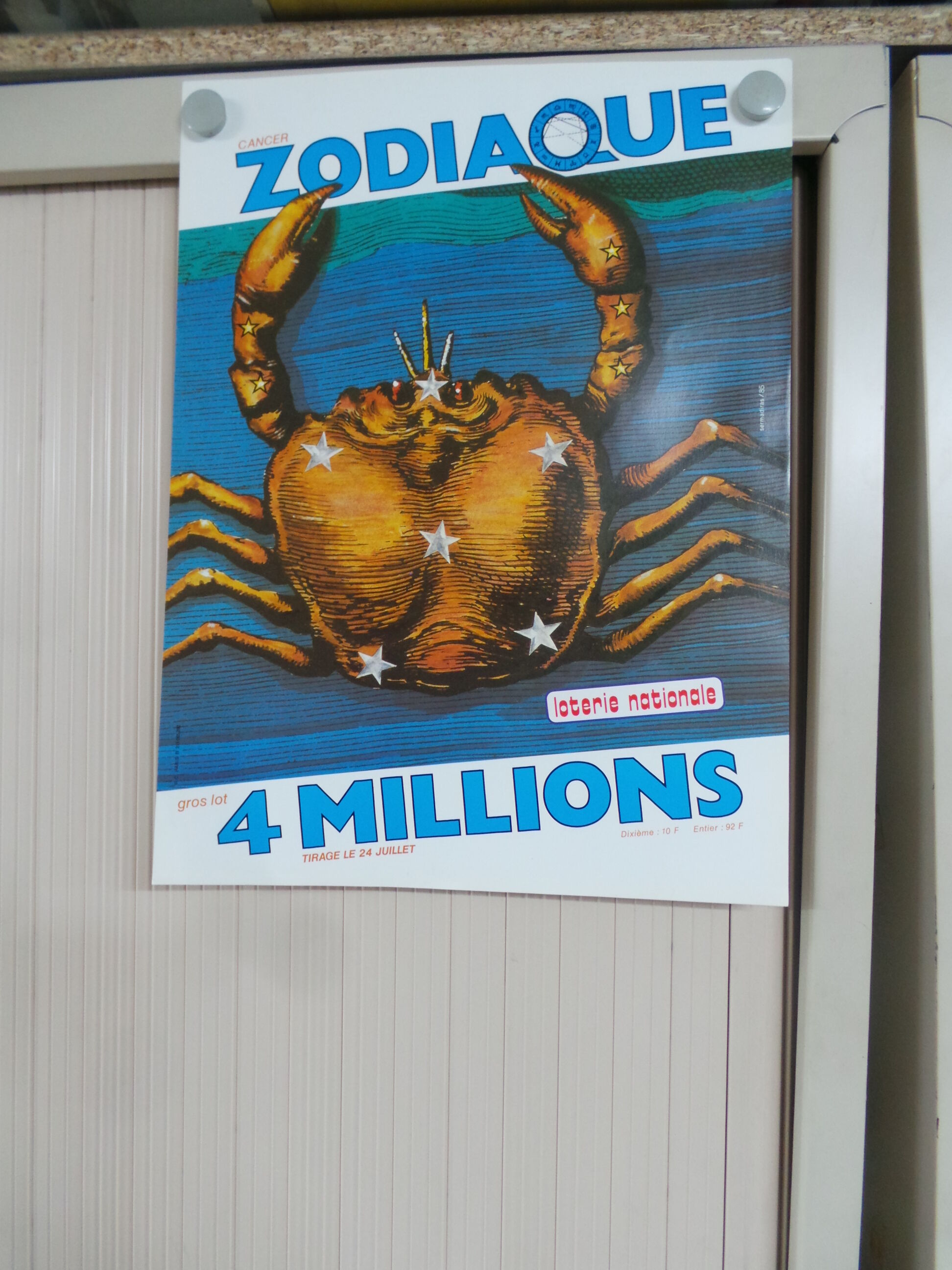 Original National Zodiac Lottery Poster Cancer