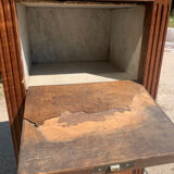 High bedside table in wood and marble around 1900