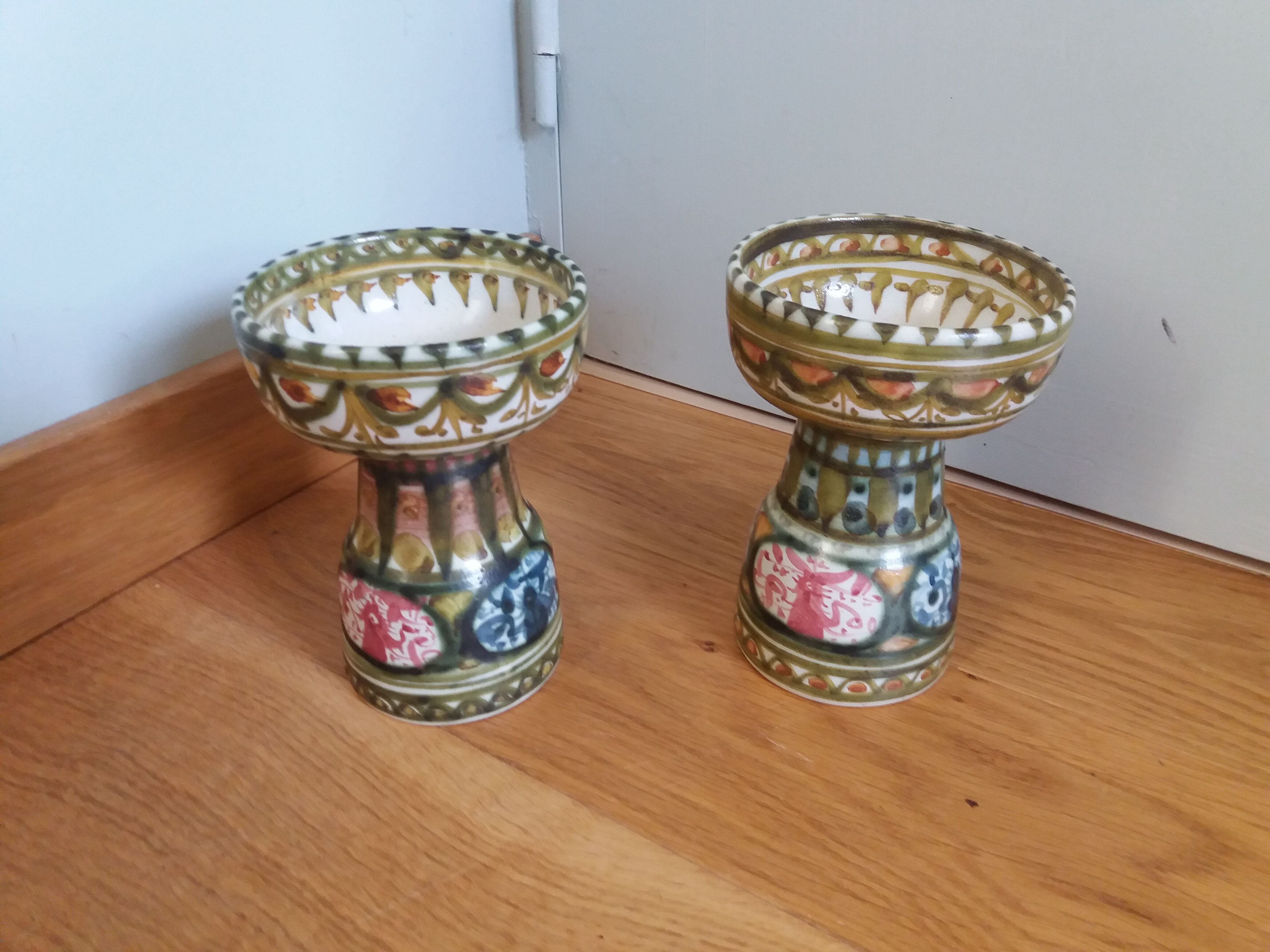 Picnic candlesticks signed André L'Helguen Keraluc Quimper