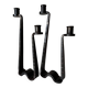 Brutalist wrought iron candlestick pair