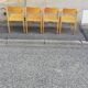 Set of 4 vintage light wood chairs