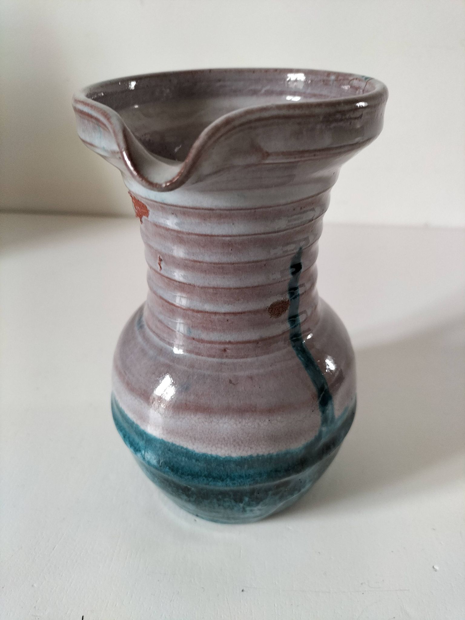Glazed ceramic pitcher by Pichet Accolay, circa 1955–1965.