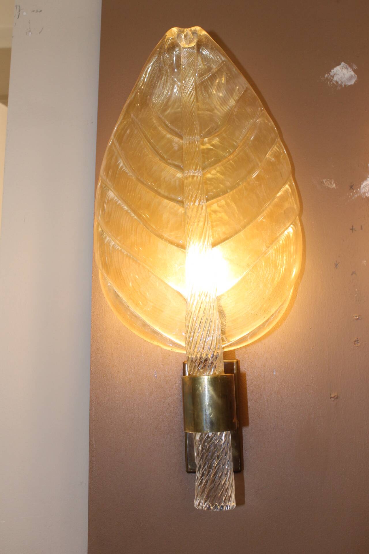 Pair of Murano glass wall lights, Toso