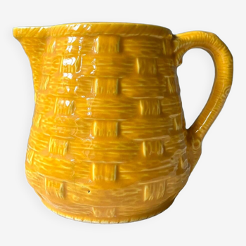 Old yellow slip pitcher Digoin Sarreguemines
