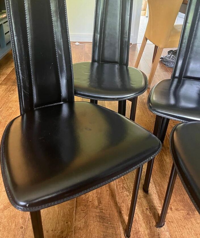 Black leather chairs
