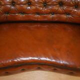 Chesterfield Regency Serpentine Sofa in Hand-Dyed Leather