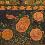 Coffre ancien peint en bois de pin – Chine, vers 1900