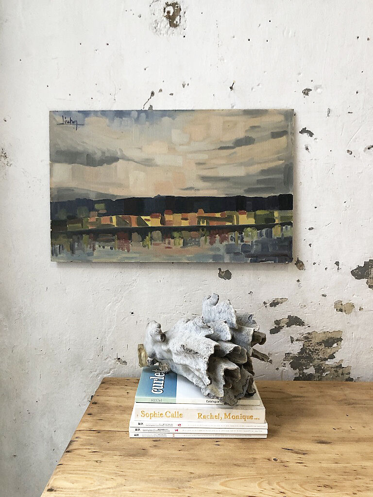 Painting abstract oil landscape