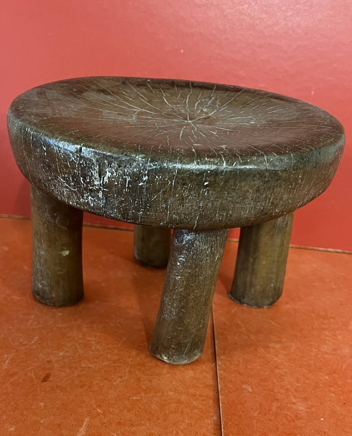 Old African wooden stool