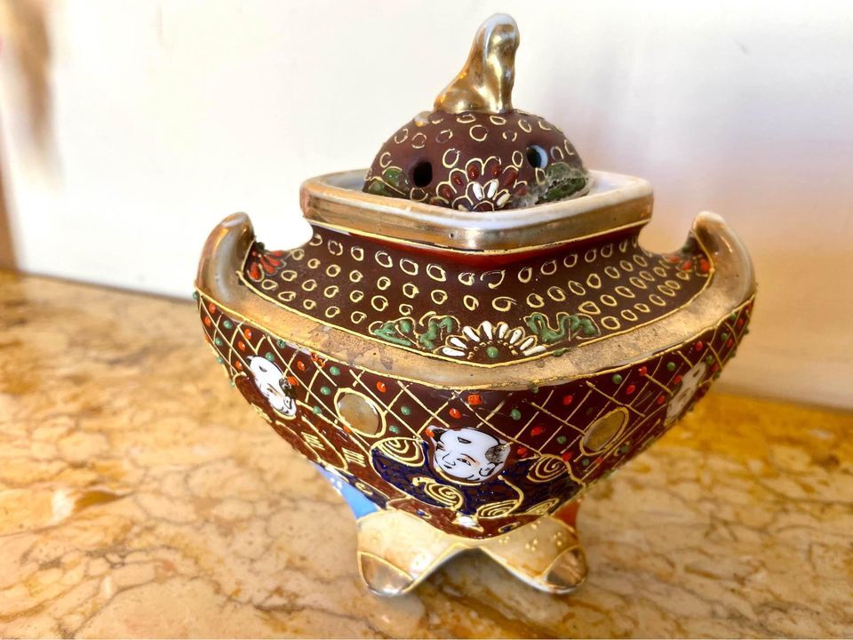 Ancient Japanese Satsuma Incense Burner