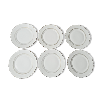 Lot de 6 assiettes à dessert Porcelaines Lourioux
