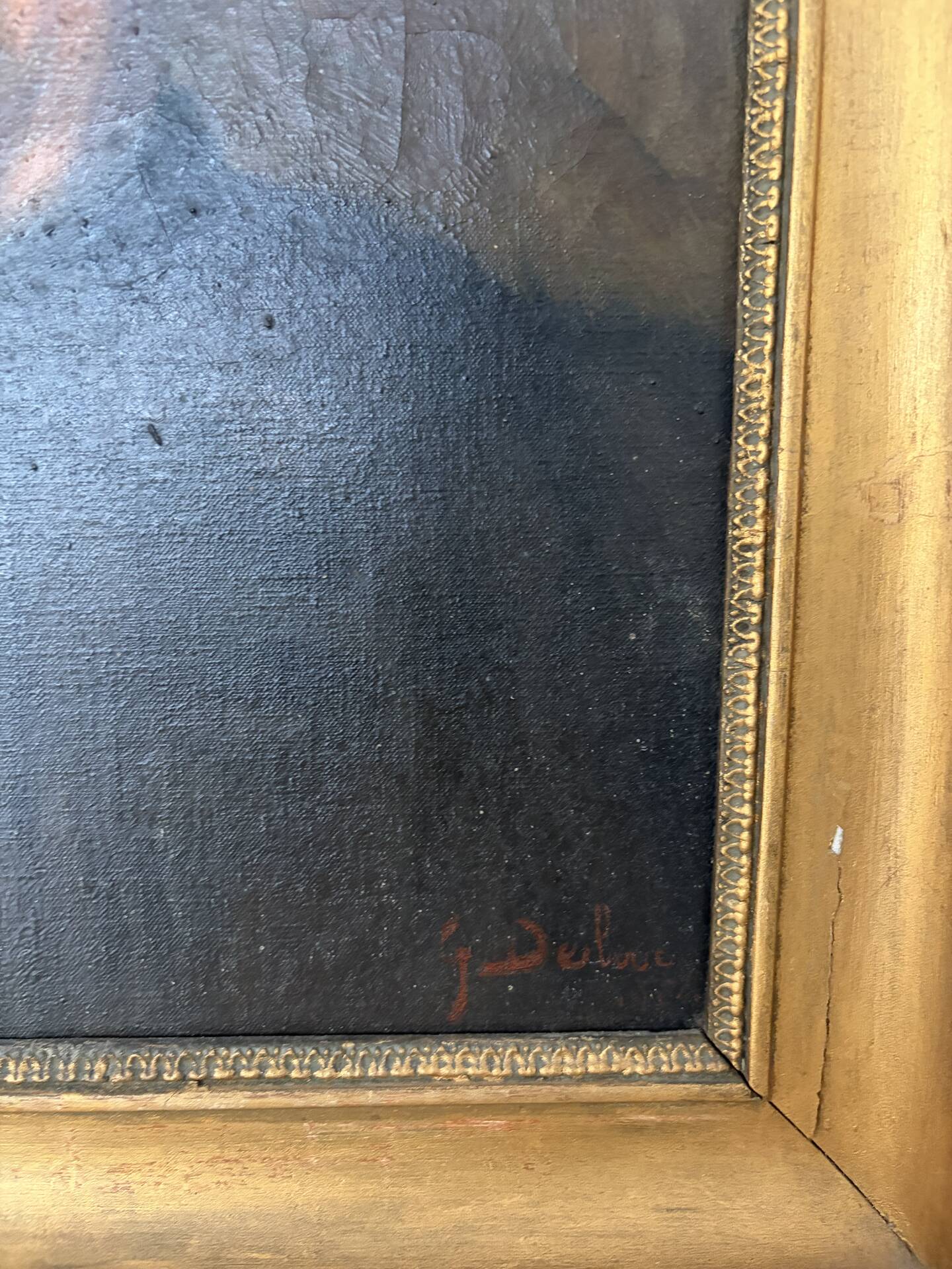 Oil portrait on canvas signed