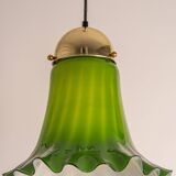 Green glass pendant by Peill & Putzler, Germany, 1970.