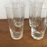 6 antique crystal water glasses
