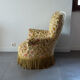Velvet shepherdess armchair