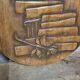Vintage carved wooden wall plaque, sculptural relief, Czechoslovakia, mid-20th century, 47 cm
