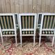Set of 6 Louis XVI style chairs – Painted wood & striped velvet
