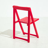 Pair of folding chairs in beech wood