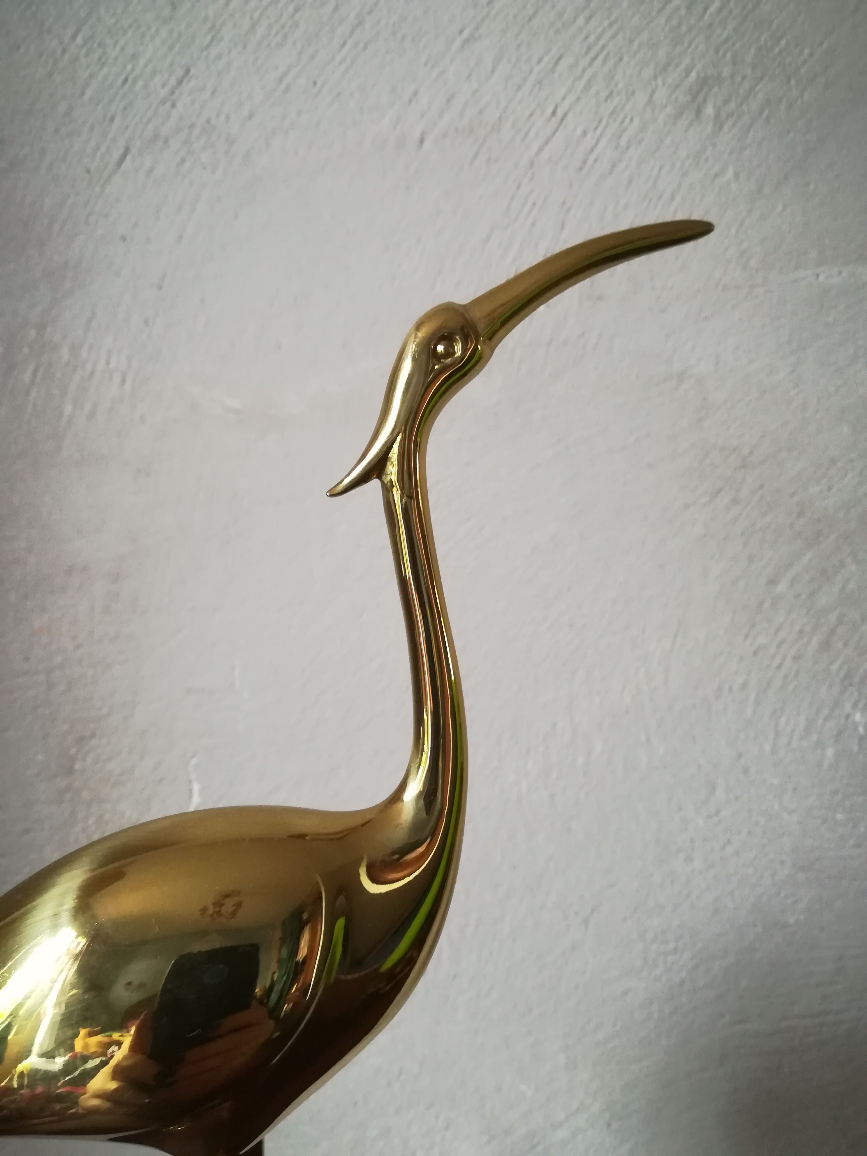 Heron or brass ibis on Plexiglas base