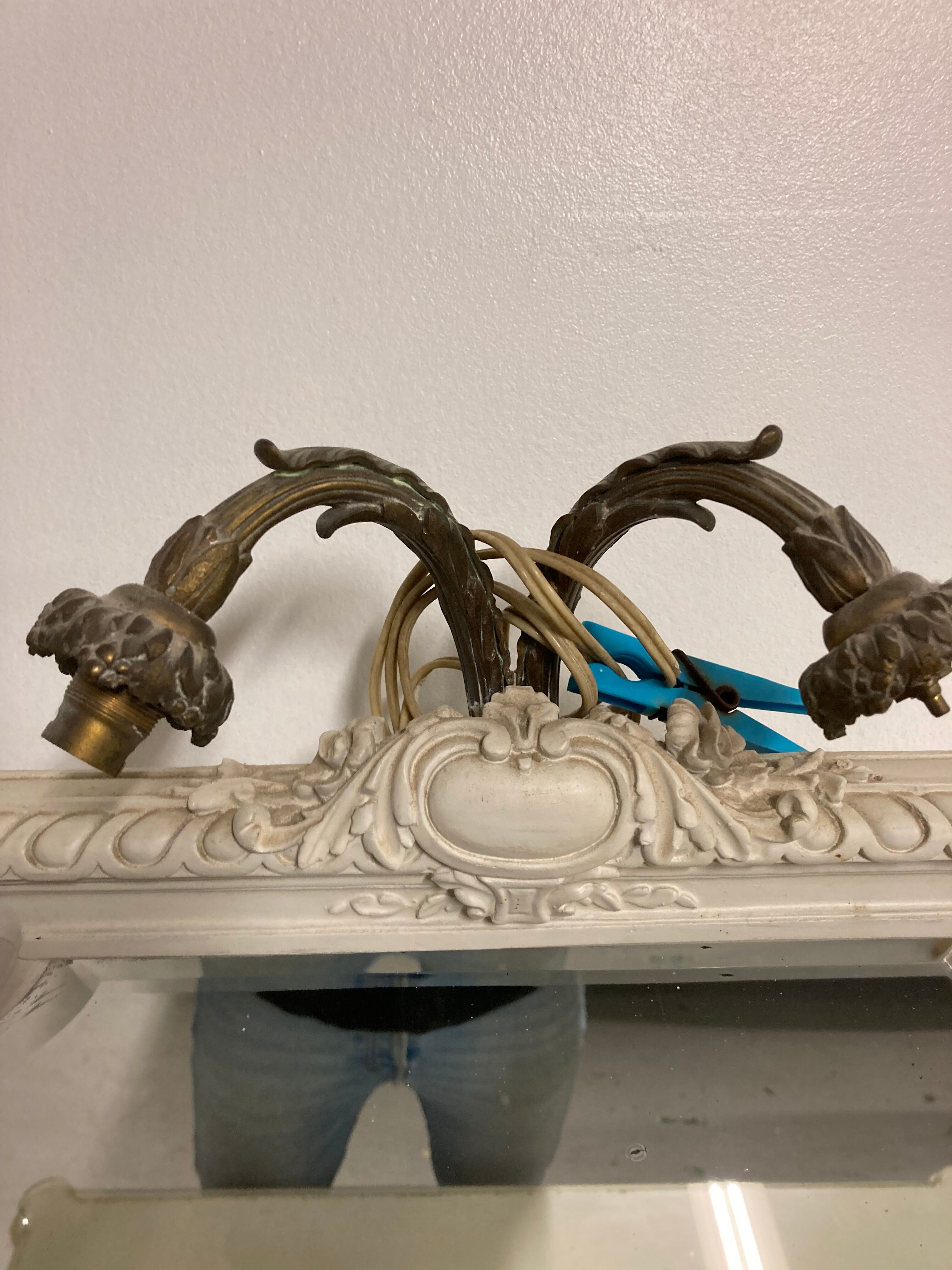 Dressing table mirror triptych debut XXth style Louis XVI