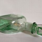 Vintage green glass whiskey decanter