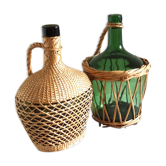 Lot de 2 dames-jeannes cannées