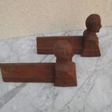 Pair of antique andirons - Napoleon III effigy