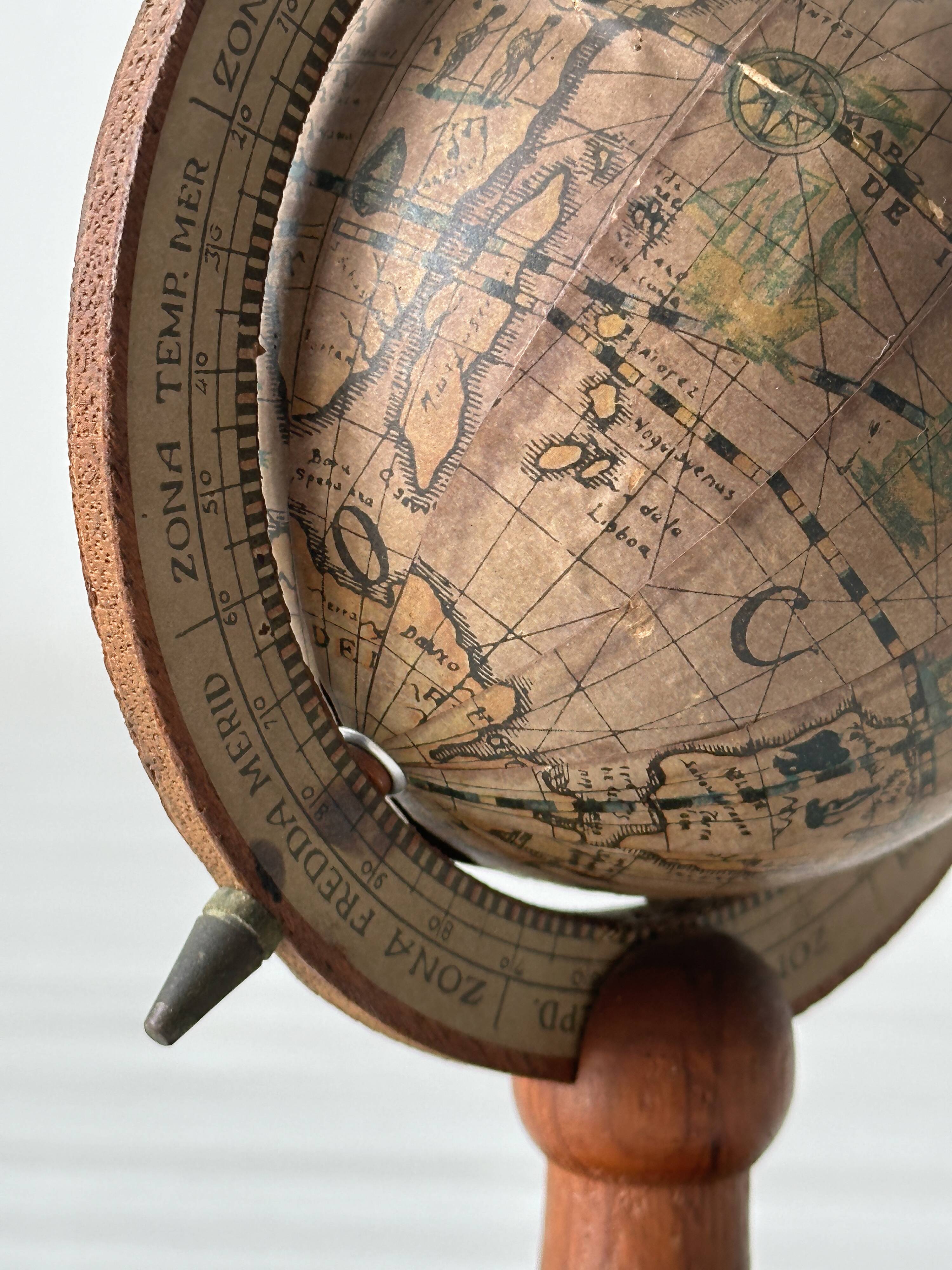 Ancient wooden terrestrial globe