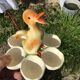 Egg cup with central chick decoration