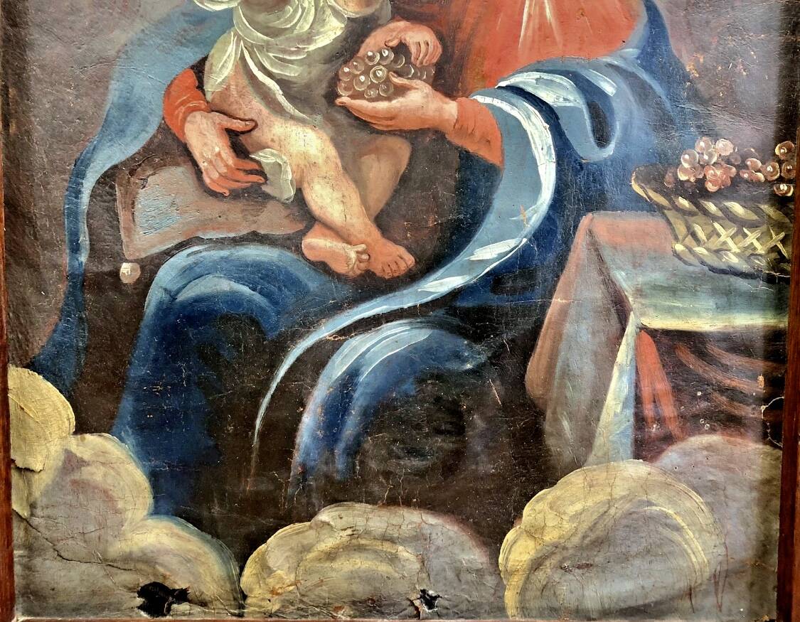 Oil painting on canvas XVIII Virgin and Child