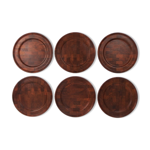 ensemble de six assiettes - palissandre