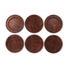 Set of six rosewood plates by Digsmed