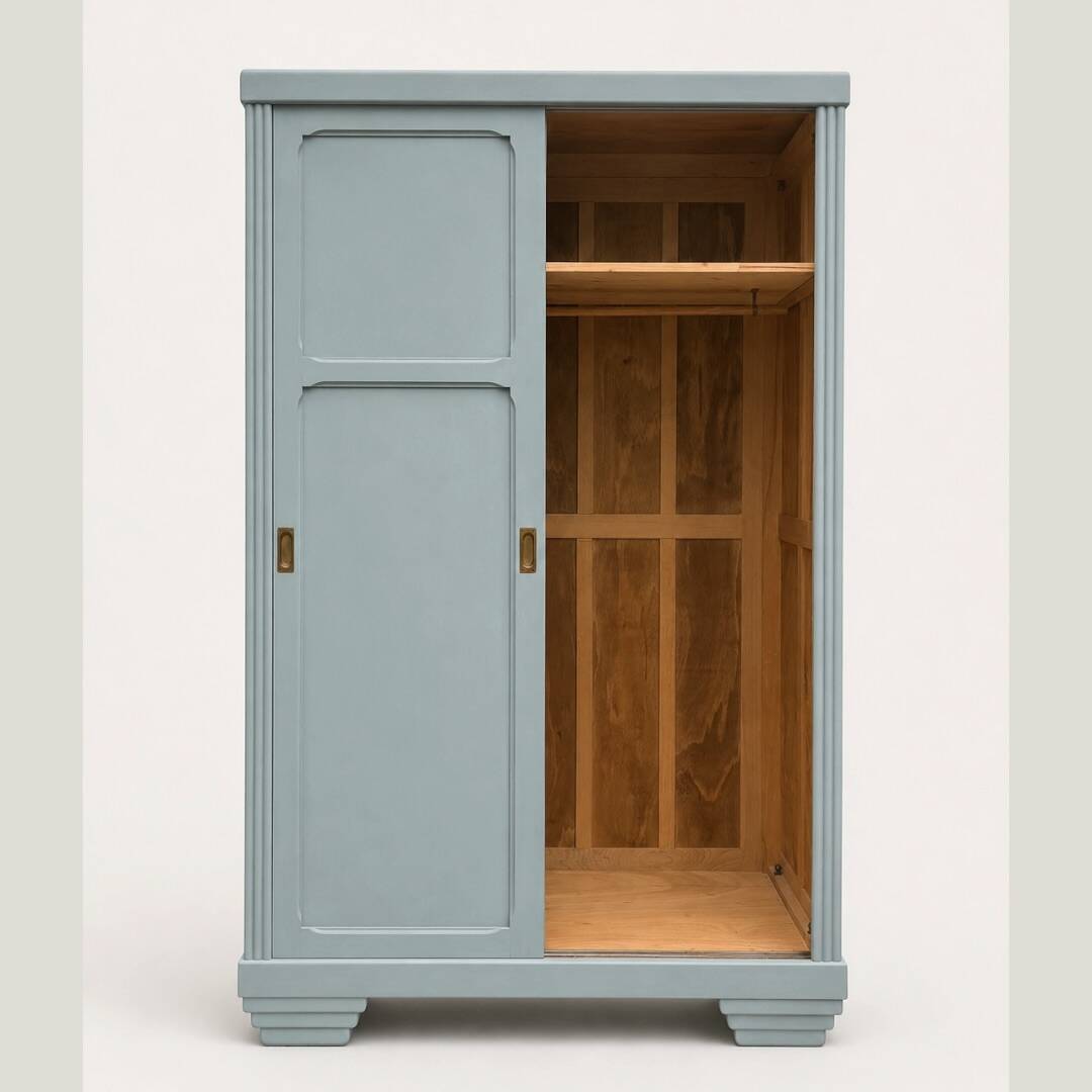 Parisian Art Deco wardrobe with sliding doors.