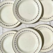 6 opaque porcelain dinner plates, Digoin model "Suzy"