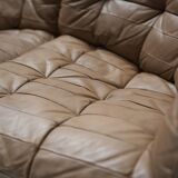 DS 11 modular sofa in brown patchwork leather by De Sede Team for De Sede Swiss