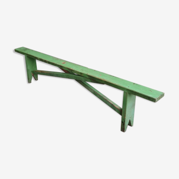 Brocante wooden bench side table grass green